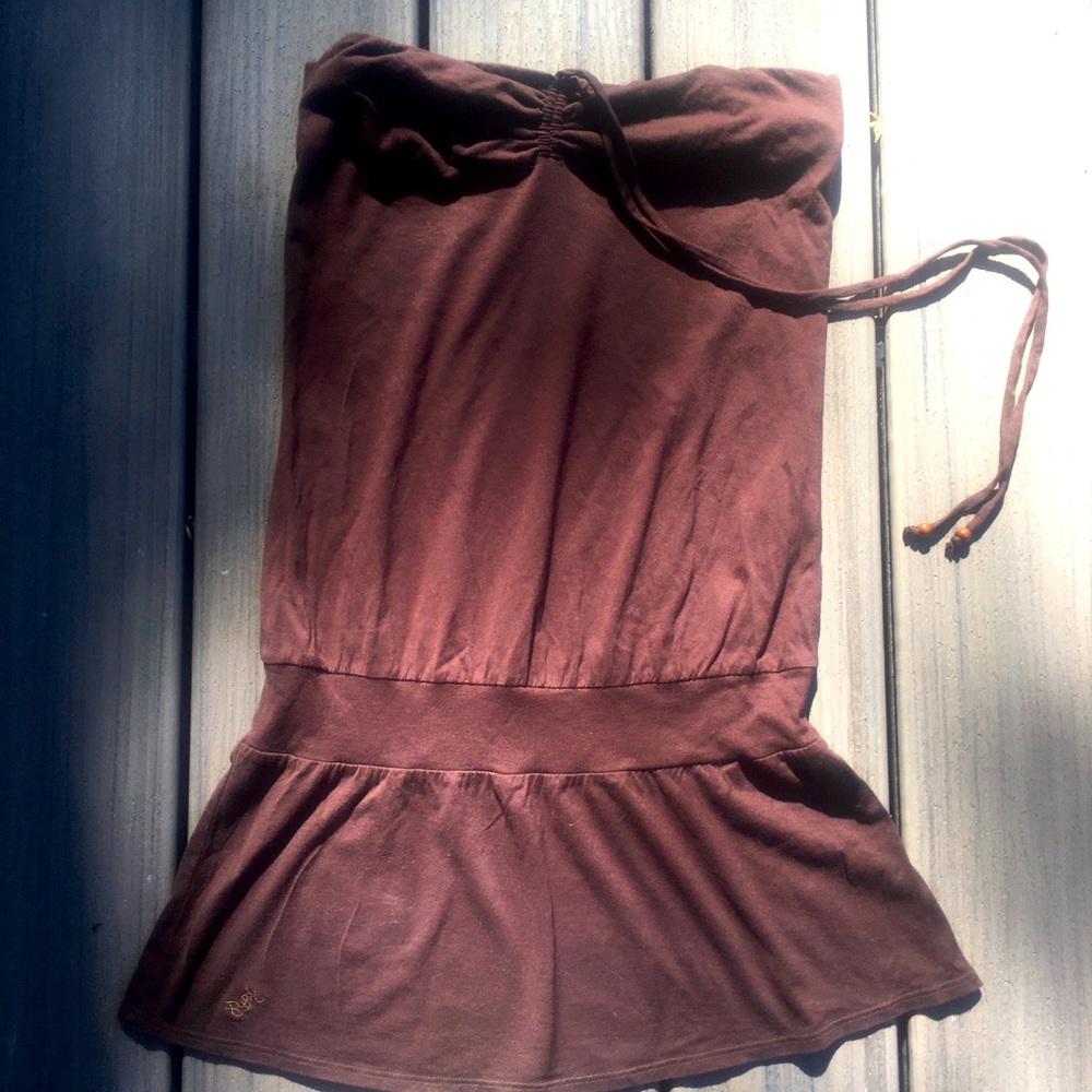 NEW ABERCROMBIE & FITCH STRAPLESS BROWN SHIRT